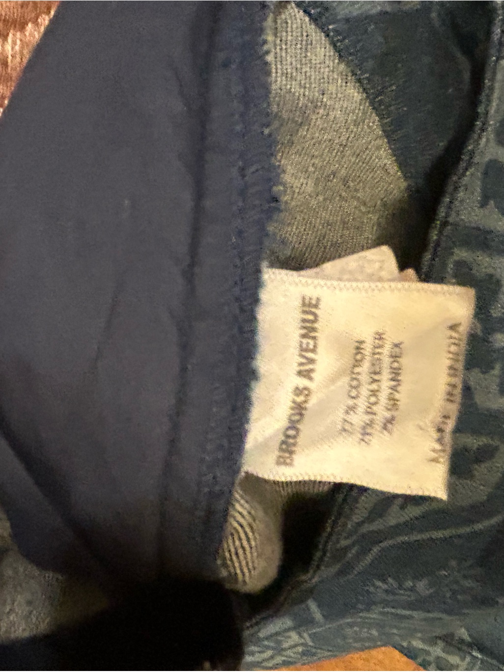 Brooks Ave- Tetlow Pattern Blue Trouser Denim Nwt — image 7 of 8